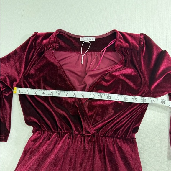 NWOT Baltic Born Sofia velvet maxi dress burgundy size S - Picture 8 of 12